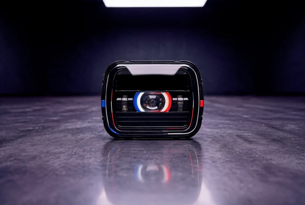 venuum-led-projector-headlight-tricolour-halo-front-view